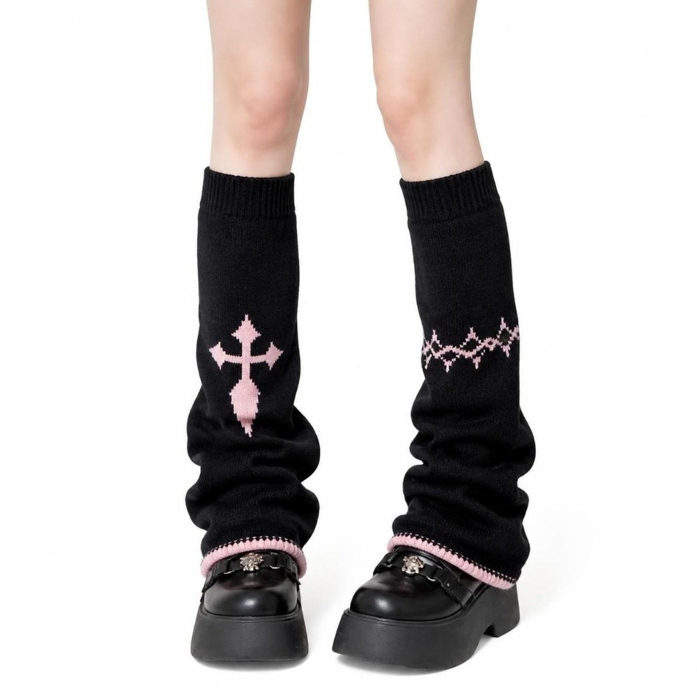 Boot Sock Slouchy - アルトスタイル アシンメトリー ニット レッグウォーマー ストレッチニット クロスパターン