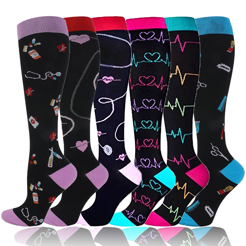 Compression Sock Medical - 圧縮ソックス 20-30 Mmhg ランニング医療静脈瘤妊娠看護アスレチックサッカーサッカーストッキングスポーツソックス