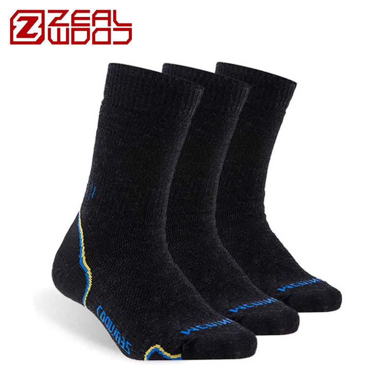 Wool Hiking Sock - Zealwood-男性と女性のための厚いメリノウールスポーツソックス、暖かいサーマルソックス、屋外ハイキング、トレッキング、寒い雪、冬、1ペア、3ペア