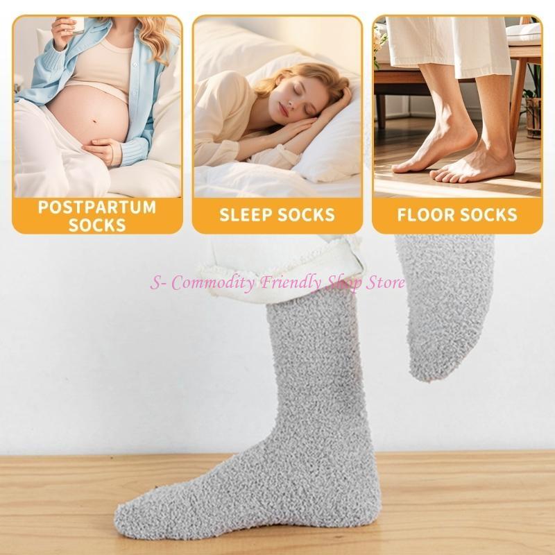 Thermal Sock Winter - 85AE 6 ペア通気性フリースソックス男性女性ユニセックスサーマルソフトパジャマ冬アンクルソックス