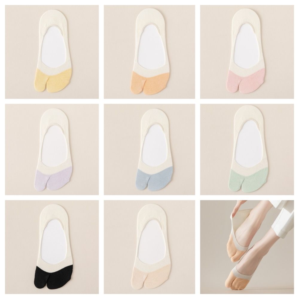 Toe Sock Split - 通気性のあるメッシュフリップフロップソックスソフト浅履き分割つま先ボートソックス目に見えない超薄型フィンガーソックス学生用