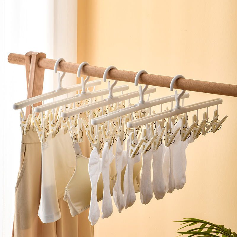 Sock Organizer Tray - クリップ付き多機能乾燥ラック,滑り止めソックスホルダー,家庭用衣類,学生寮,3438