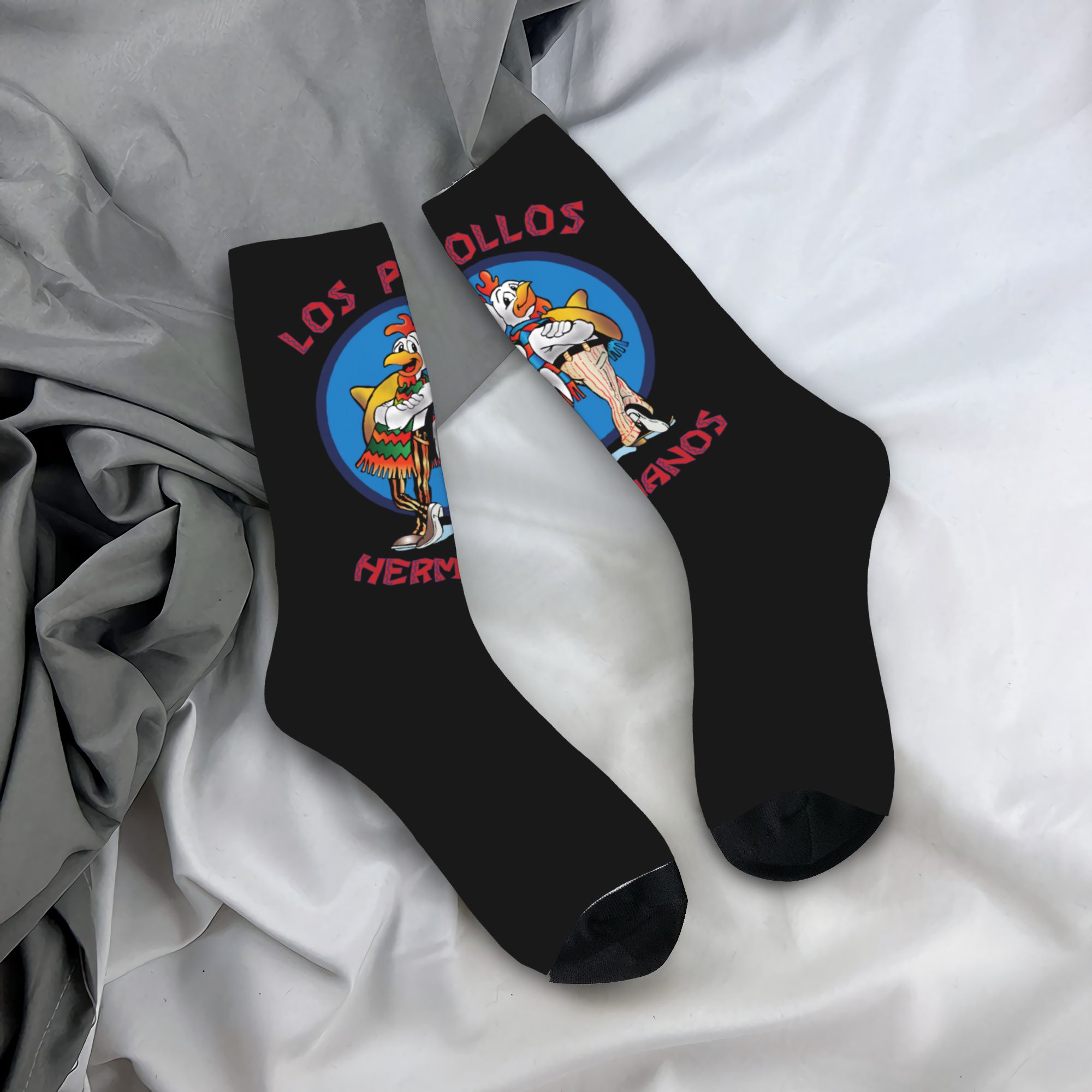 Dress Sock Men - カスタム面白いロスポロスエルマノスドレスソックス メンズ レディース 暖かい面白いノベルティ ブレイキング・バッド クルーソックス