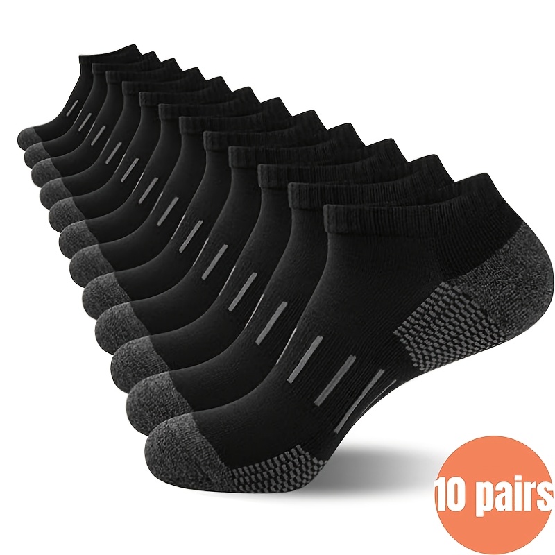 Ankle Sock Low Cut - 10足組 メンズアンクルソックス かかと通気性 スポーツショートソックス 薄手 カジュアル