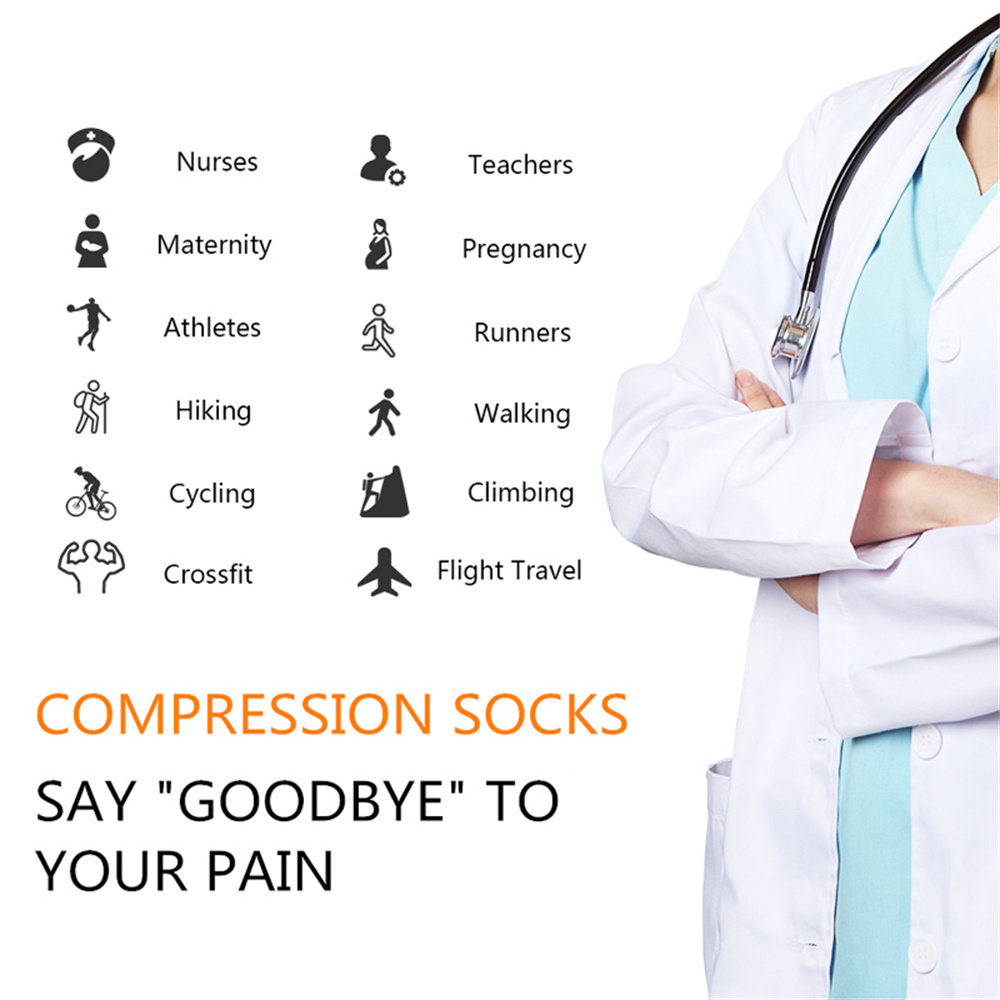 男性と女性のための圧縮スポーツソックス,5ペア/パック,膝, - Compression Sock Medical のレビューと価格