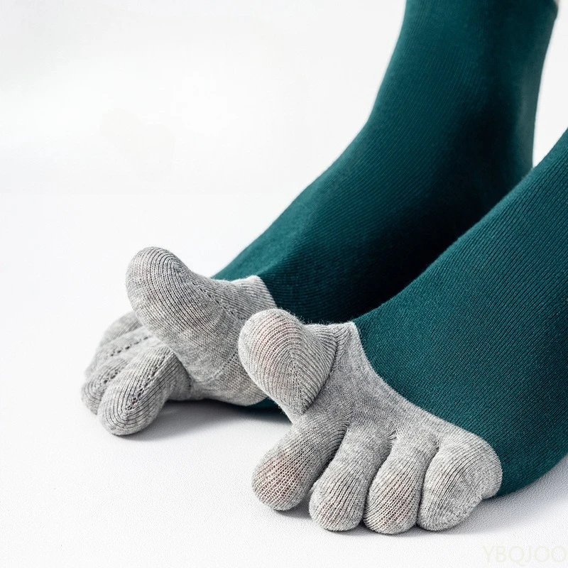 5足組 春秋のおしゃれなミッドレッグメンズ五本指ソックス 吸 - Toe Sock Split のレビューと価格