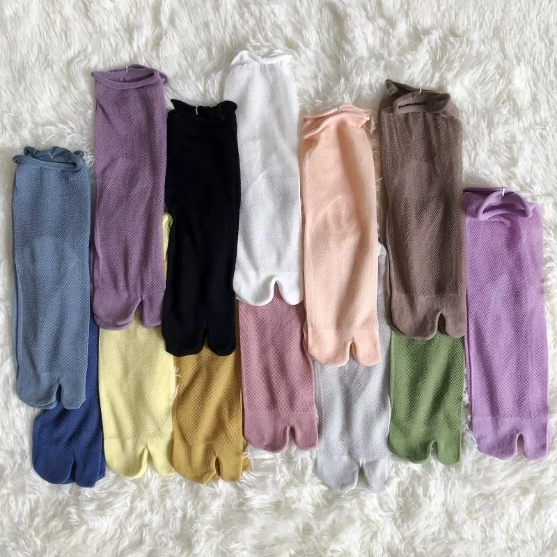 夏用の白いスプリットトゥソックス女性用薄くてスリムな通気性の - Toe Sock Split のレビューと価格