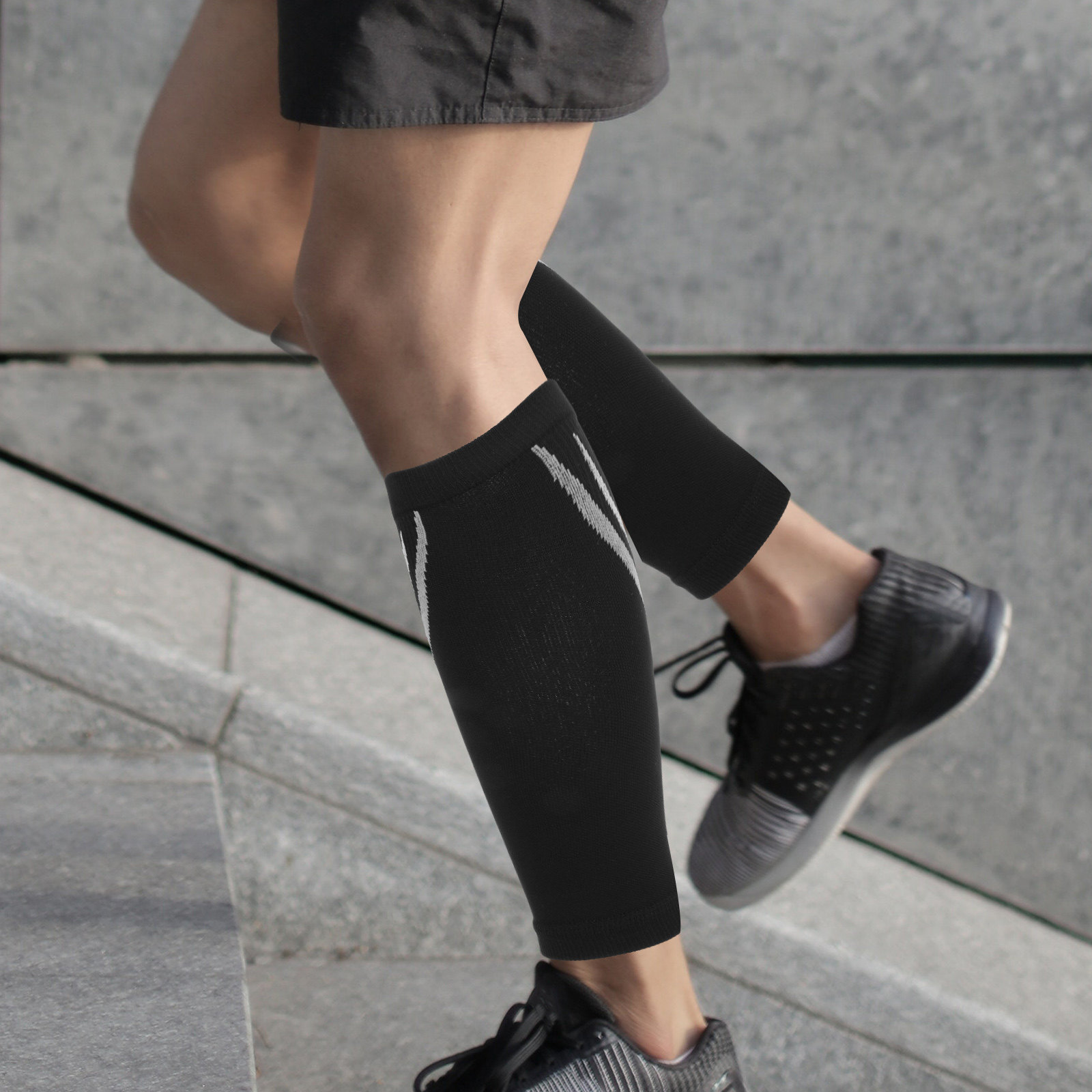 1 ペアふくらはぎ圧縮スリーブ通気性弾性スポーツソックスラン - Compression Sleeve Calf のレビューと価格