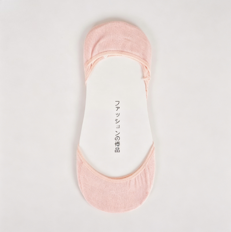 ライトピンクのコットン製ノーショーソックス、女性用、滑り止め - Invisibility Sock Loafer のレビューと価格