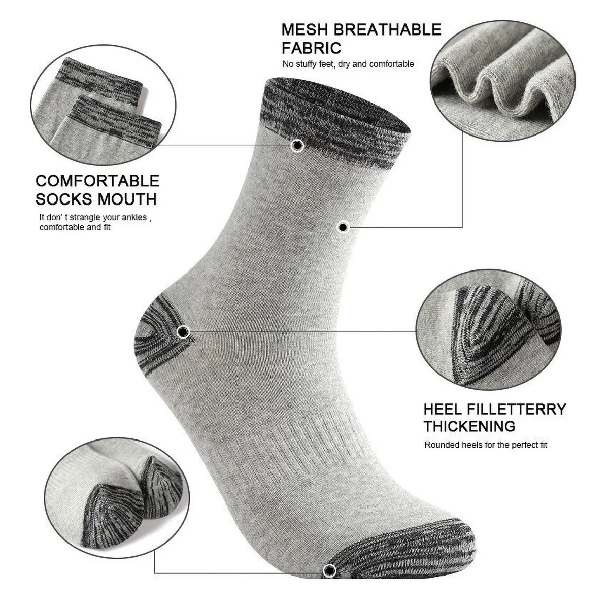 1/5 ペア メンズ アスレチック ソックス スポーツ ラン - Athletic Sock Cushion のレビューと価格