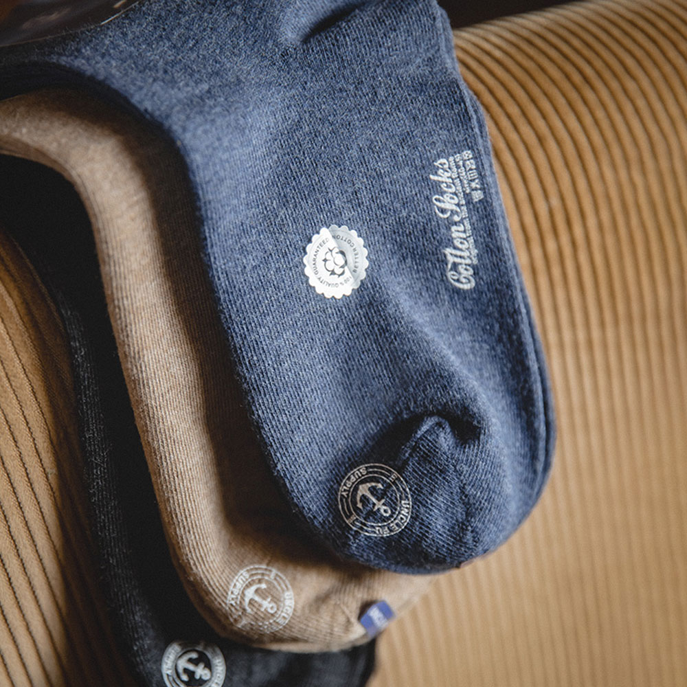 メイデンプリントのミッドカーフニットソックス、メンズ滑り止め - Cotton Crew Sock Pack のレビューと価格
