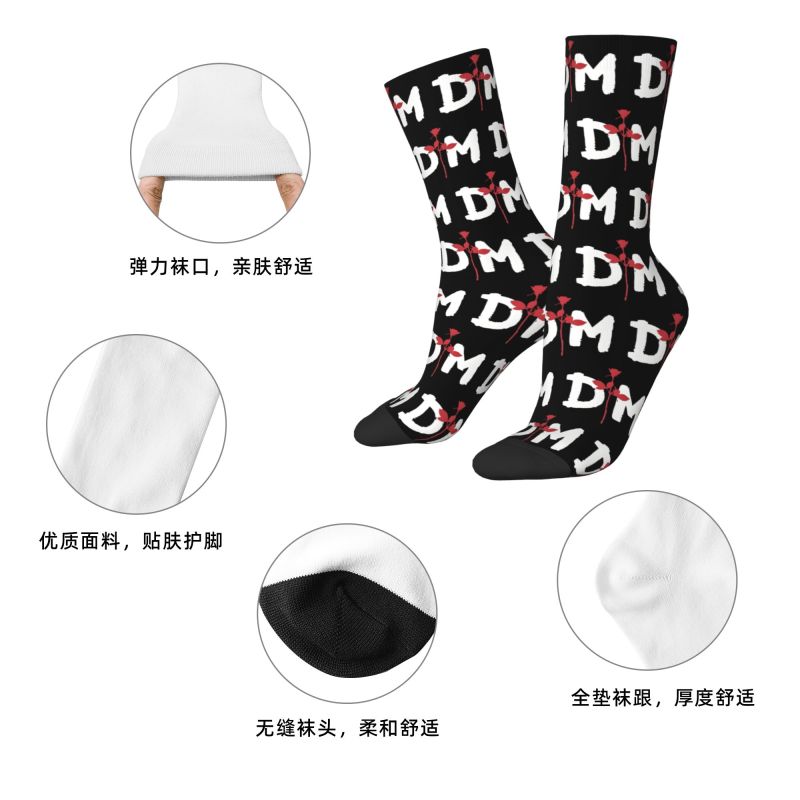 カスタムデペシュモードメンズクルーソックスユニセックスファッ - Dress Sock Men のレビューと価格