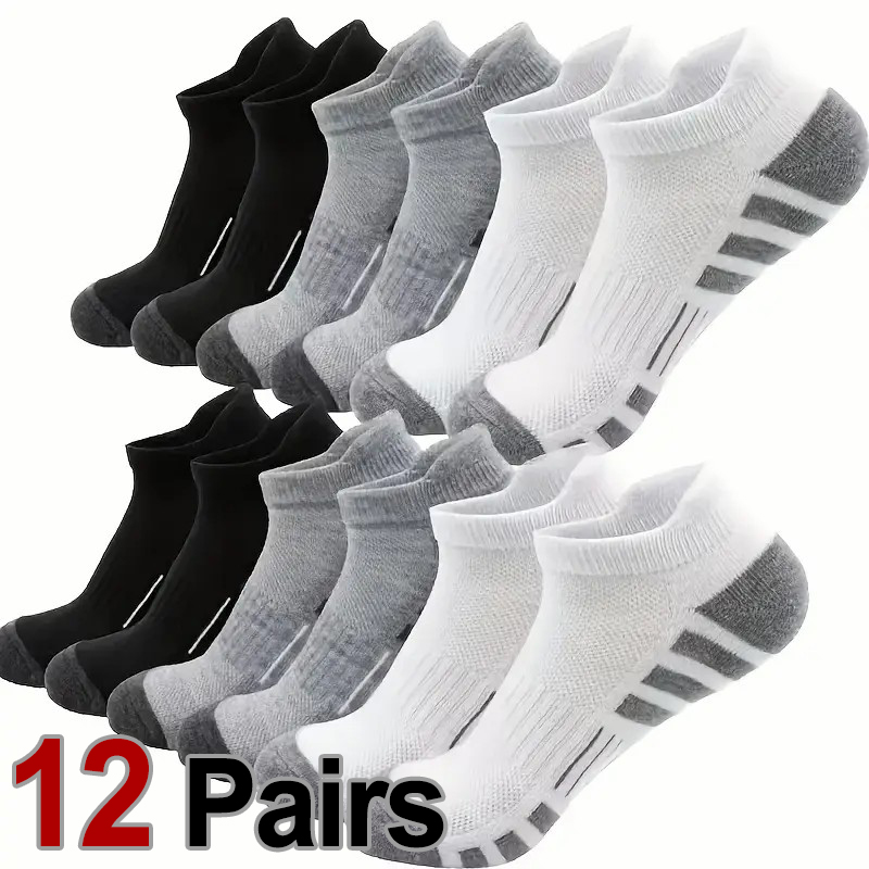 12 ペア男性通気性スポーツアンクルソックスアーチサポートデ - Ankle Brace Sock のレビューと価格