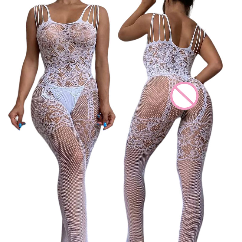 女性用セクシーランジェリー、透明フルボディストッキング、ワン - Fishnet Stocking Women のレビューと価格