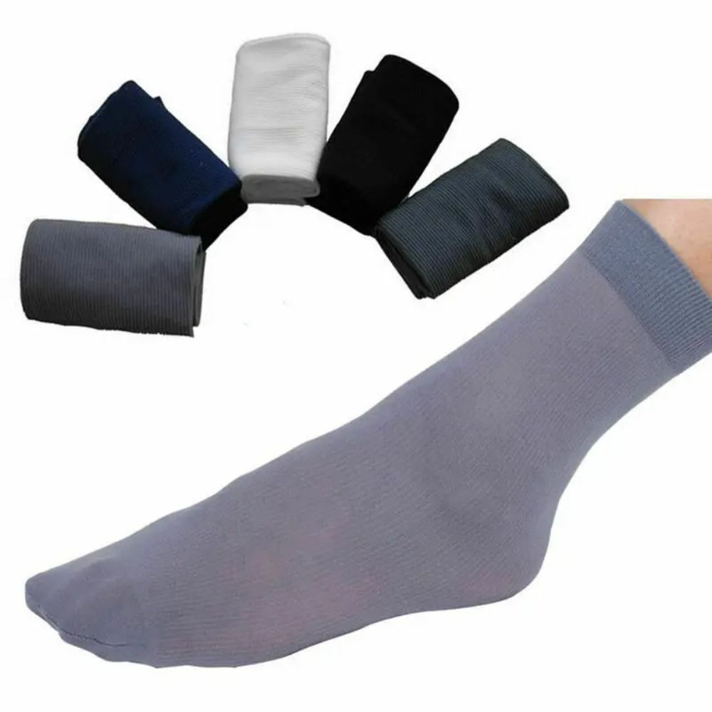 10 ペア新しい通気性男性アイスシルクソックスソフト弾性固体 - Silk Sock Bamboo のレビューと価格
