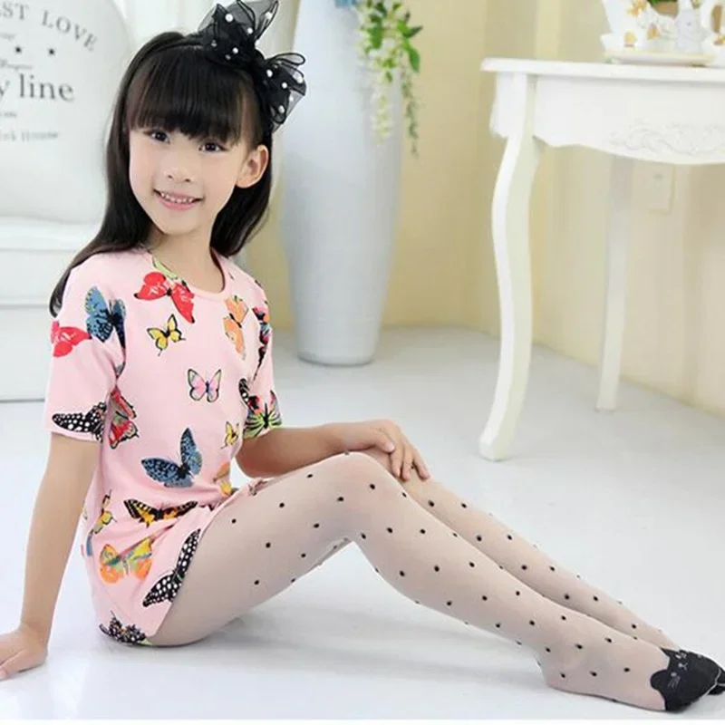 甘い猫柄の女の子用パンスト、薄くて通気性のある子供用レギンス - Tights Pantyhose Sheer のレビューと価格