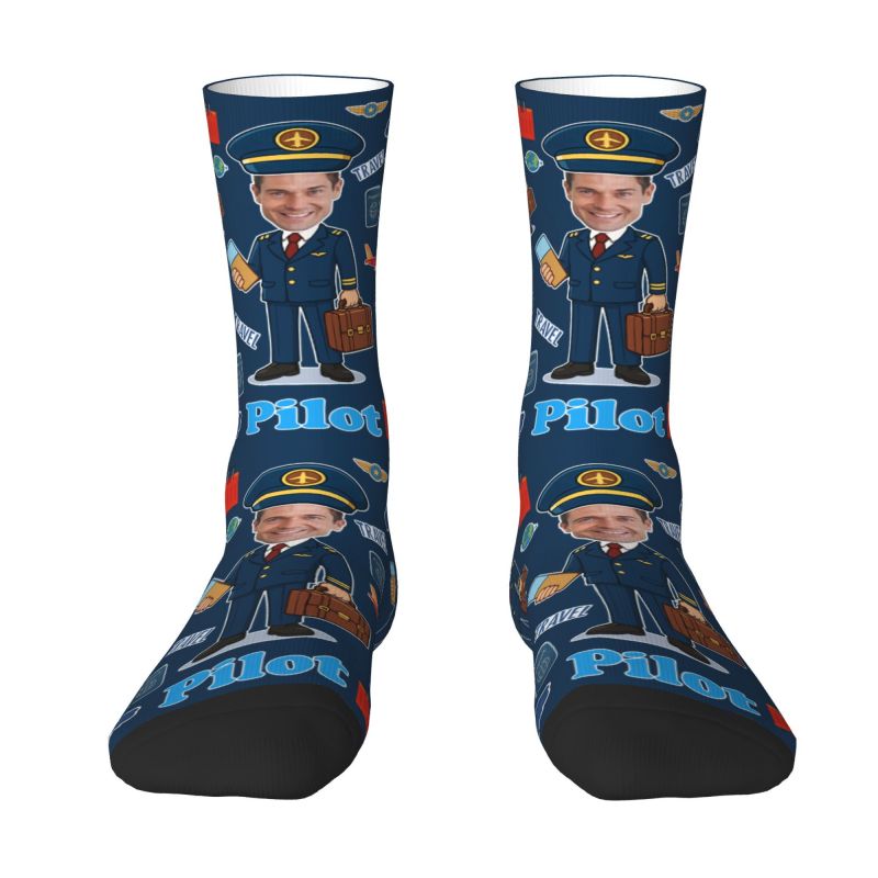 ノベルティメンズ面白いパイロットカスタムドレスソックスユニセ - Dress Sock Men のレビューと価格