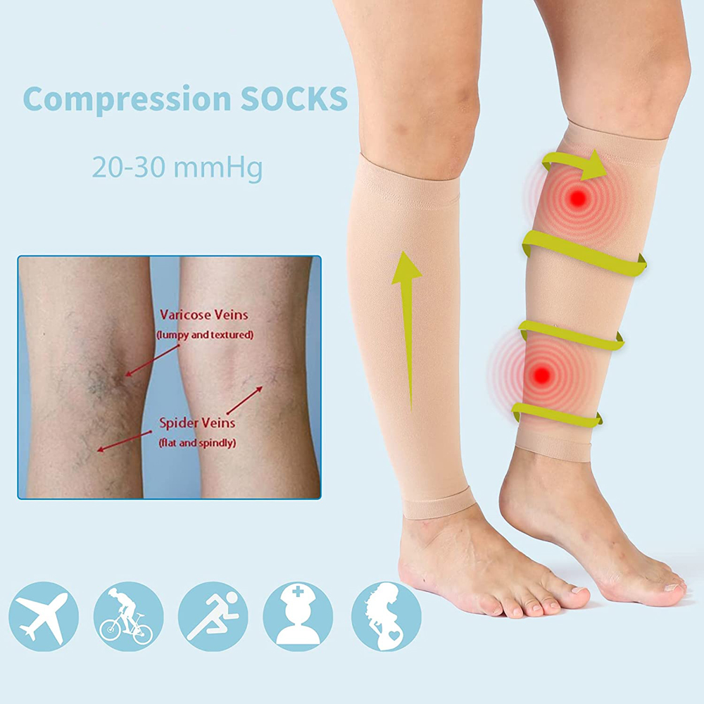 1ペアのふくらはぎの圧縮スリーブ脚圧縮ソックスふくらはぎのサ - Compression Sleeve Calf のレビューと価格