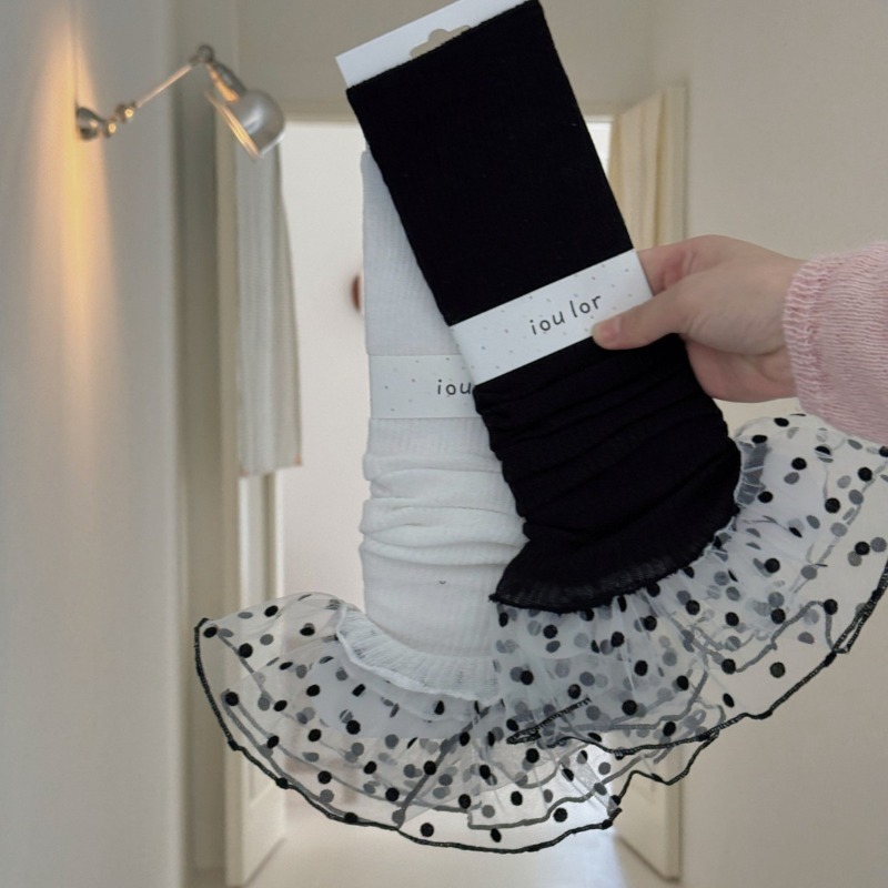 シンプルスタイルのレッグウォーマー、女の子用薄手カラーブロッ - Boot Sock Slouchy のレビューと価格