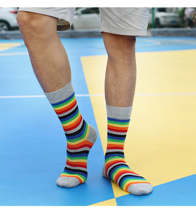 メンズ楽しいドレスソックス5足、パターン面白いソックスパック - Cotton Crew Sock Pack のレビューと価格
