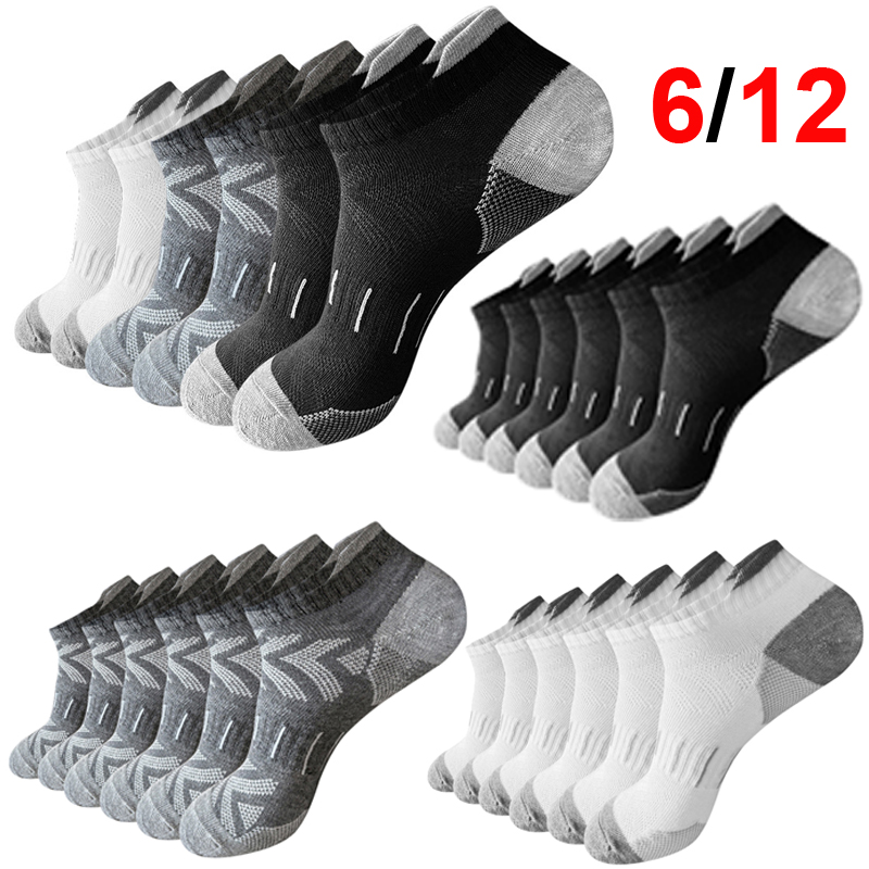 メンズエッジの効いた矢印柄アンクルソックス 6/12足組 通 - Athletic Sock Cushion のレビューと価格