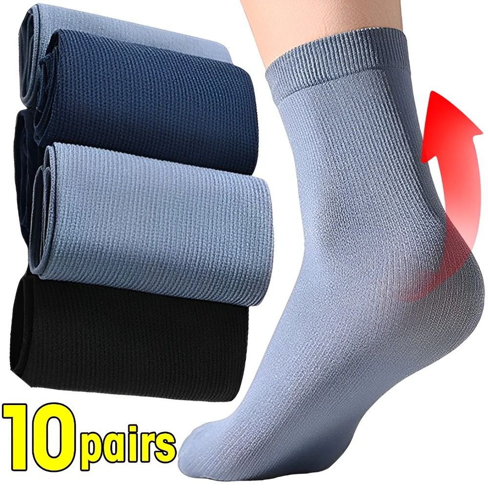 10 ペアファッション通気性男性アイスシルク靴下ソフト弾性超 - Silk Sock Bamboo のレビューと価格