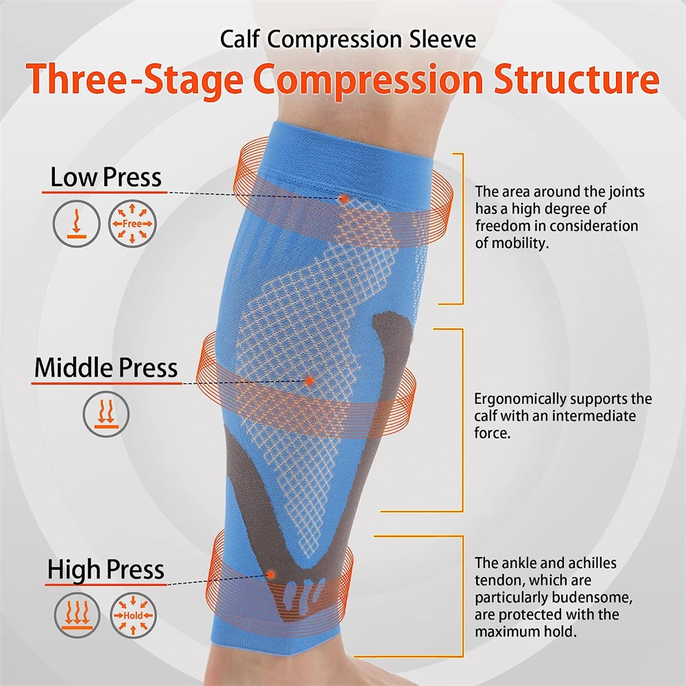 1 ペアのふくらはぎ圧縮スリーブ、すねのスプリントサポート、 - Compression Sleeve Calf のレビューと価格