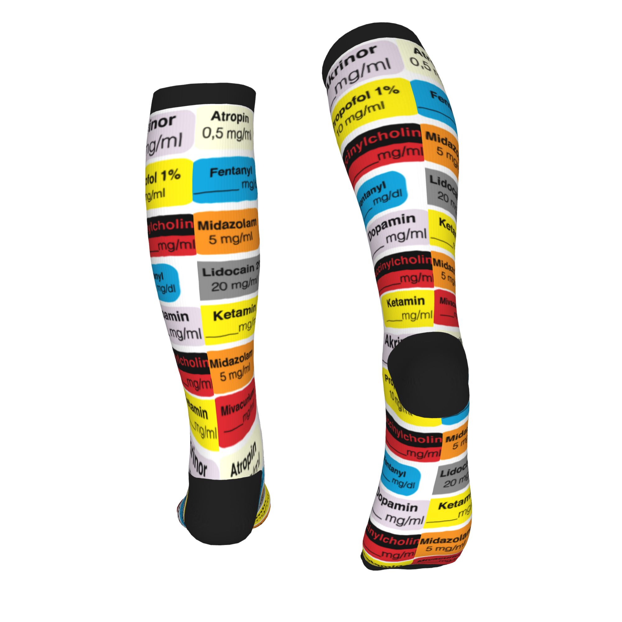 麻酔薬ラベル男性女性スポーツ圧縮ソックスユニセックスファッシ - Compression Sock Medical のレビューと価格