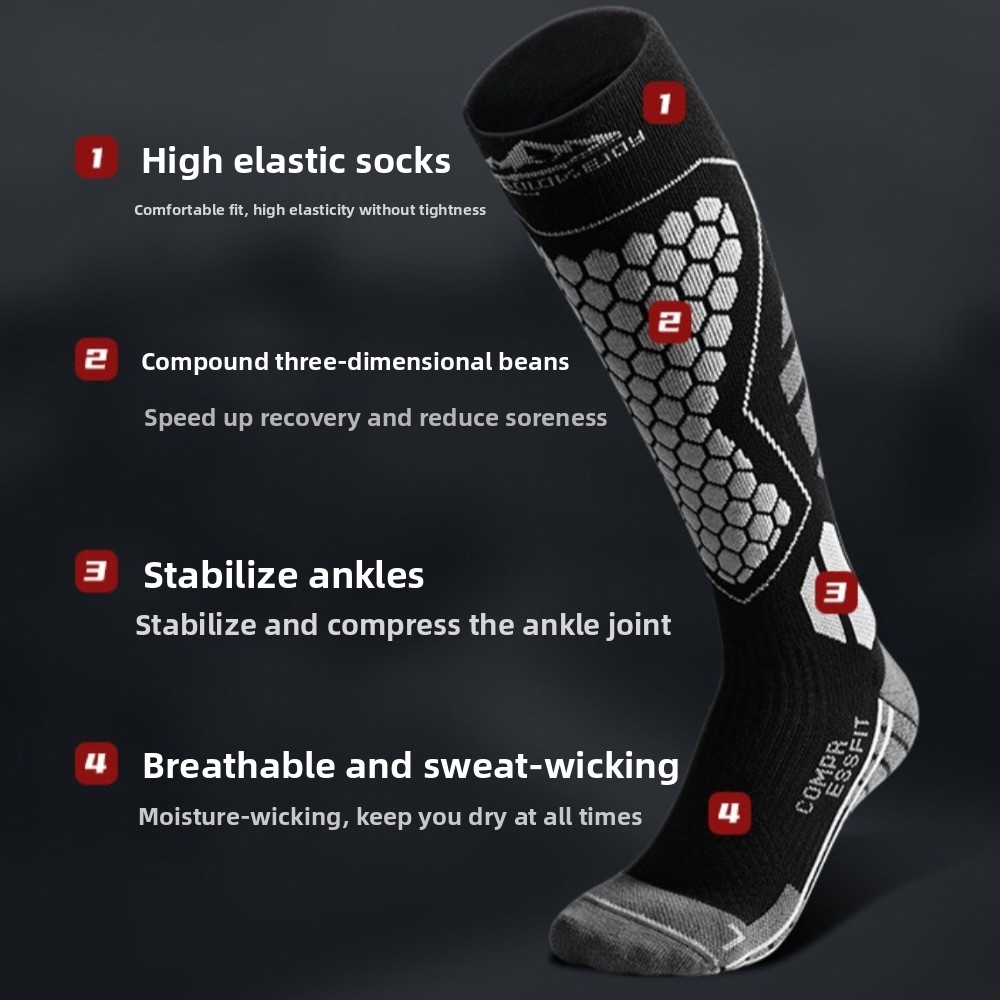 新しい厚手のスキーソックス、通気性のある滑り止めニーハイソッ - Thermal Sock Winter のレビューと価格