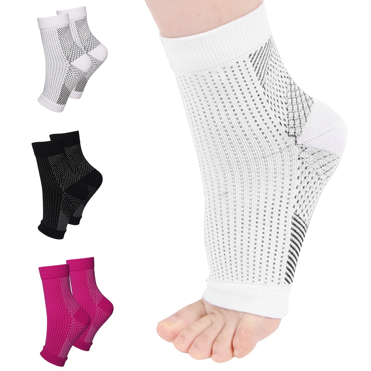 足首サポートソックス通気性足底筋膜炎腫れ緩和圧縮つま先なしソ - Ankle Brace Sock のレビューと価格