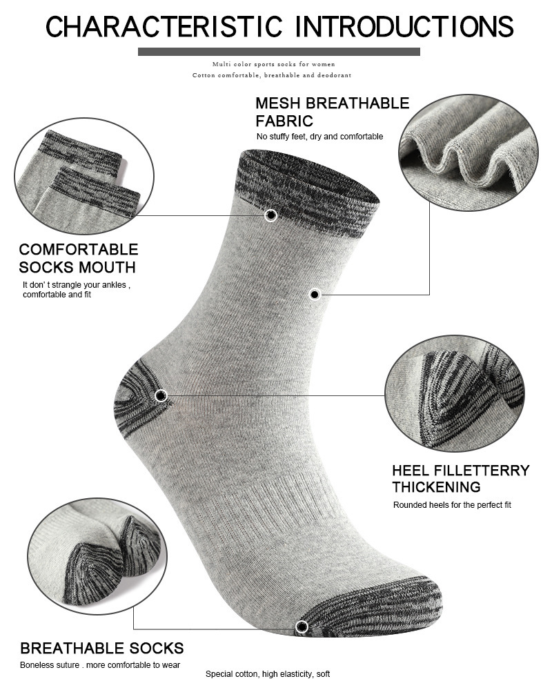 1/5 ペアメンズソックスパックオーバーサイズシンプルな多用 - Cotton Crew Sock Pack のレビューと価格
