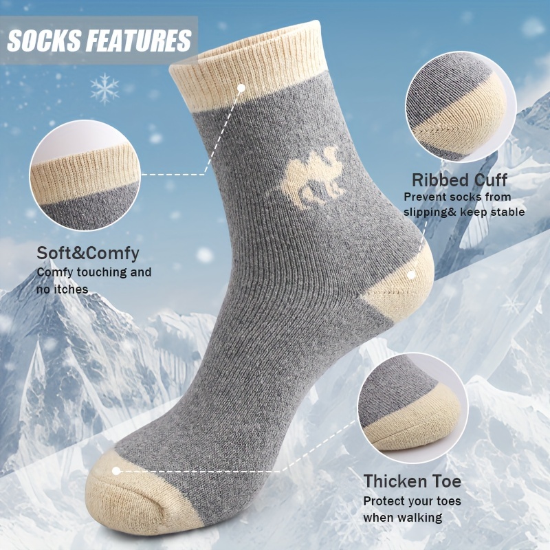 5 組のサーマルウィンターソックス厚みのある豪華な吸汗性ミッ - Thermal Sock Winter のレビューと価格