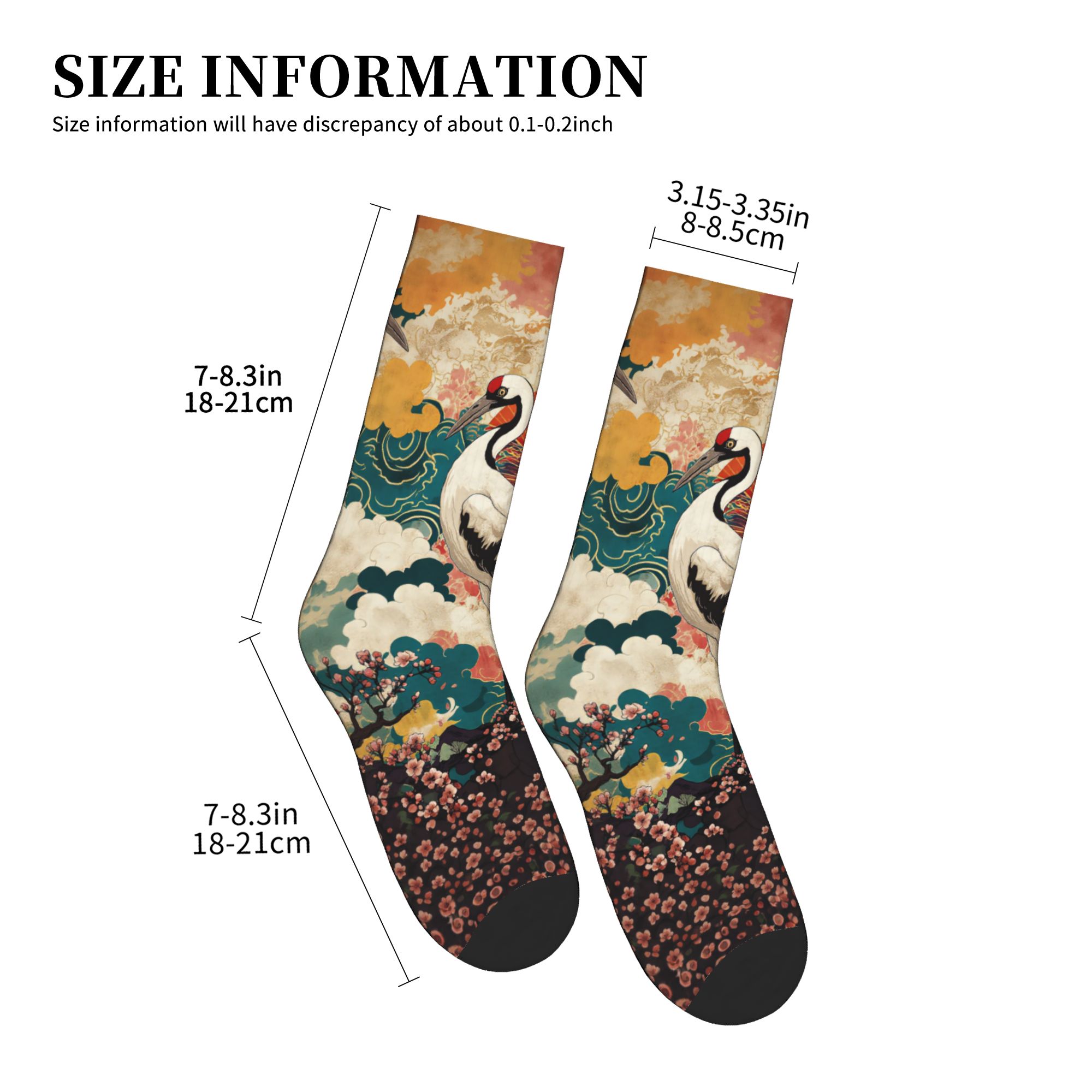 ファッションメンズ浮世絵ダブルクレーン桜太陽オリエンタルドレ - Dress Sock Men のレビューと価格