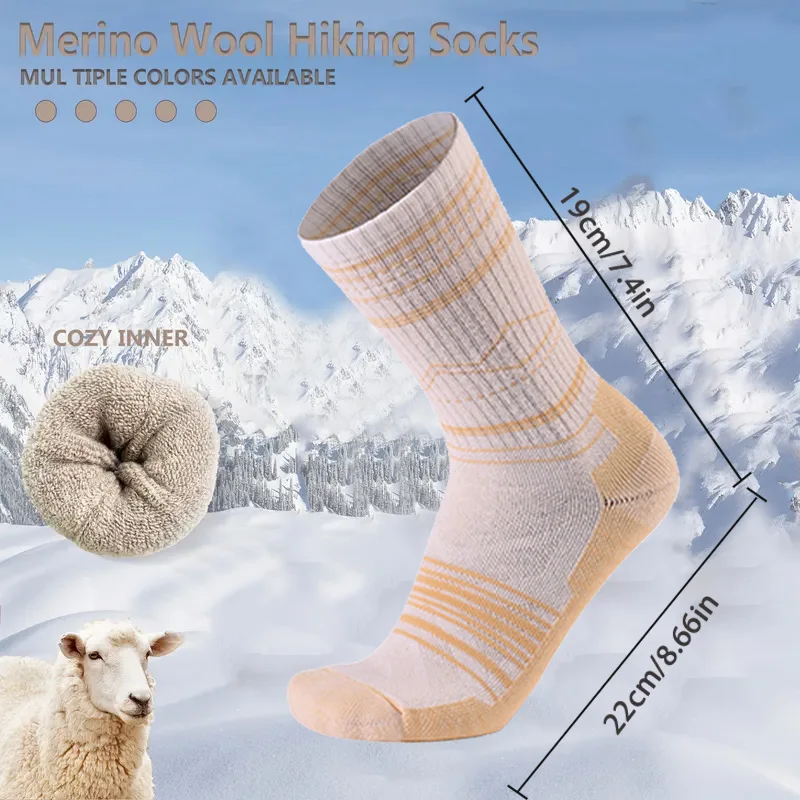 メリノウールブーツソックス、保温性のある暖かい冬用厚手クッシ - Thermal Sock Winter のレビューと価格
