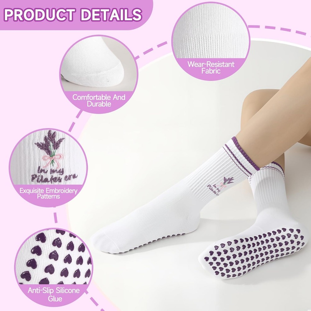 女性用のかわいいフリル付きヨガソックス（滑り止め付き） - Grip Sock Yoga のレビューと価格