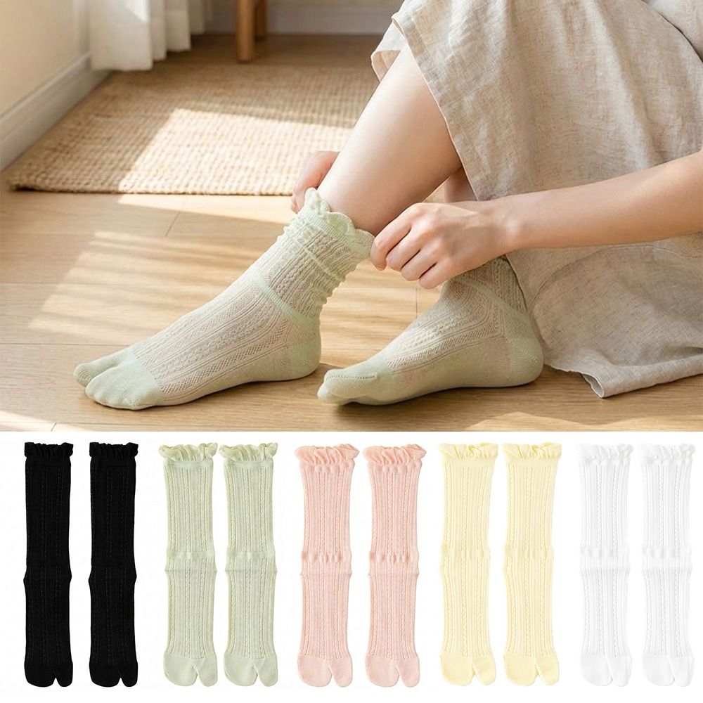 1 ペア原宿スタイルコーマ綿スプリットトゥソックスソフト通気 - Toe Sock Split のレビューと価格